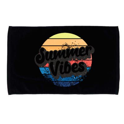 Summer Vibes Retro Distressed Fun Vacay Beach Lake Quote Gift Microfiber Hand Towel