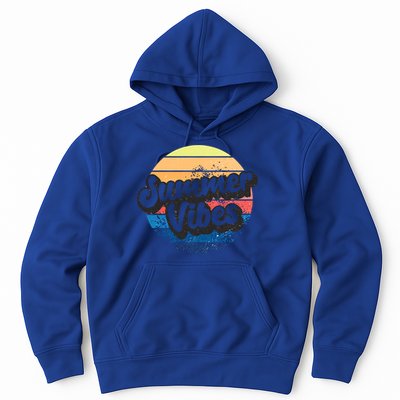 Summer Vibes Retro Distressed Fun Vacay Beach Lake Quote Gift Hoodie