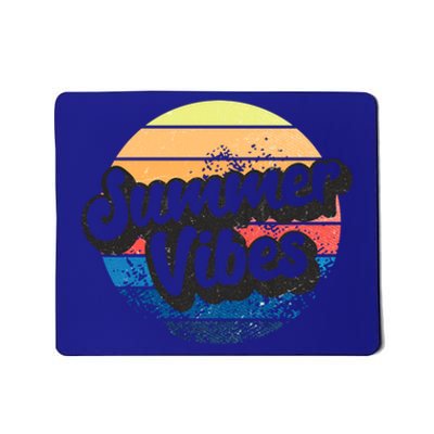 Summer Vibes Retro Distressed Fun Vacay Beach Lake Quote Gift Mousepad