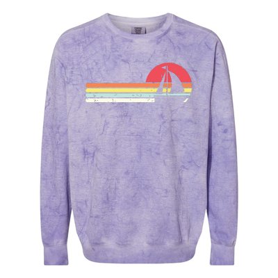 Sailing Vintage Retro Sailboat Boating Boat Sailor Gift Colorblast Crewneck Sweatshirt