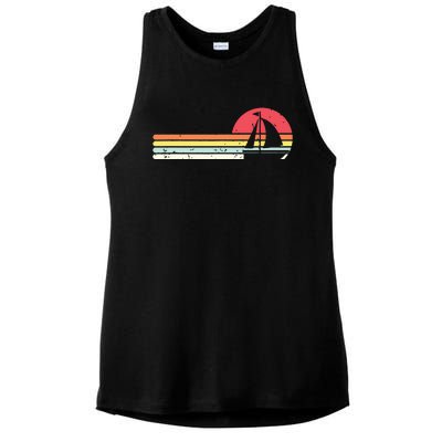 Sailing Vintage Retro Sailboat Boating Boat Sailor Gift Ladies PosiCharge Tri-Blend Wicking Tank