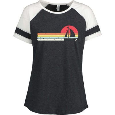 Sailing Vintage Retro Sailboat Boating Boat Sailor Gift Enza Ladies Jersey Colorblock Tee