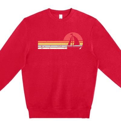 Sailing Vintage Retro Sailboat Boating Boat Sailor Gift Premium Crewneck Sweatshirt