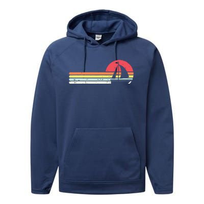 Sailing Vintage Retro Sailboat Boating Boat Sailor Gift Performance Fleece Hoodie