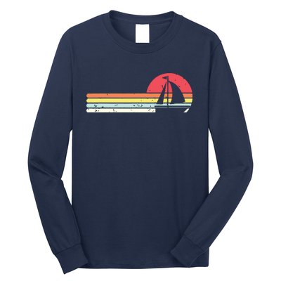 Sailing Vintage Retro Sailboat Boating Boat Sailor Gift Long Sleeve Shirt