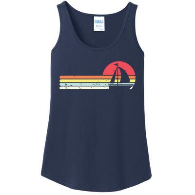 Sailing Vintage Retro Sailboat Boating Boat Sailor Gift Ladies Essential Tank