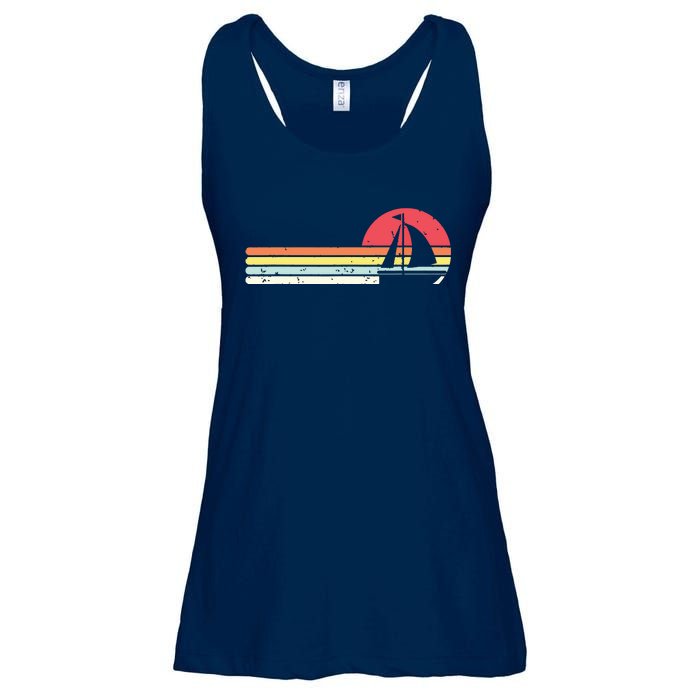 Sailing Vintage Retro Sailboat Boating Boat Sailor Gift Ladies Essential Flowy Tank