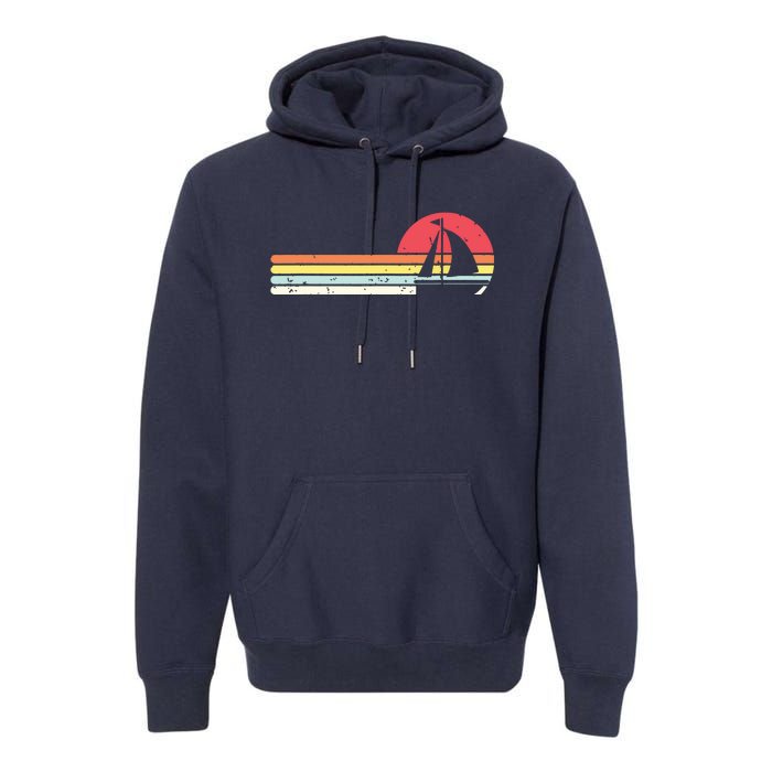 Sailing Vintage Retro Sailboat Boating Boat Sailor Gift Premium Hoodie