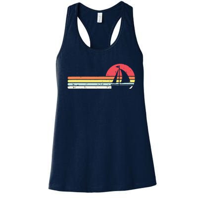 Sailing Vintage Retro Sailboat Boating Boat Sailor Gift Women's Racerback Tank