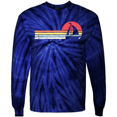 Sailing Vintage Retro Sailboat Boating Boat Sailor Gift Tie-Dye Long Sleeve Shirt