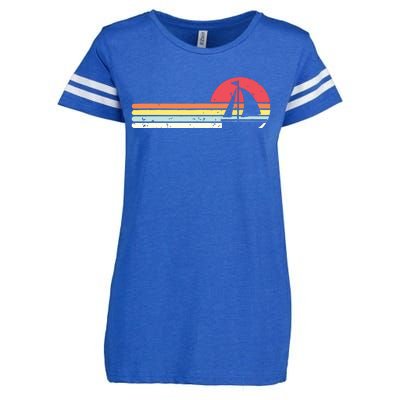 Sailing Vintage Retro Sailboat Boating Boat Sailor Gift Enza Ladies Jersey Football T-Shirt