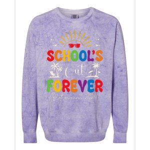 Summer Vacation Retro SchoolS Out Forever Retirement 2024 Colorblast Crewneck Sweatshirt