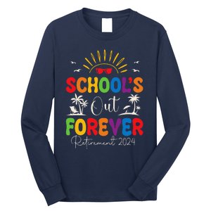 Summer Vacation Retro SchoolS Out Forever Retirement 2024 Long Sleeve Shirt