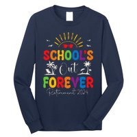 Summer Vacation Retro SchoolS Out Forever Retirement 2024 Long Sleeve Shirt