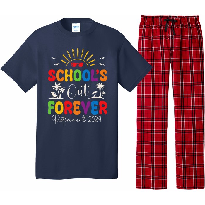 Summer Vacation Retro SchoolS Out Forever Retirement 2024 Pajama Set