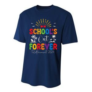 Summer Vacation Retro SchoolS Out Forever Retirement 2024 Performance Sprint T-Shirt