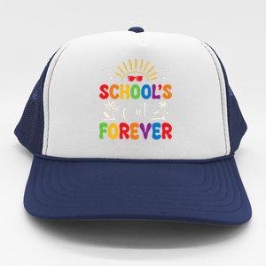 Summer Vacation Retro SchoolS Out Forever Retirement 2024 Trucker Hat