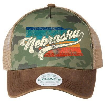 Sunset Vintage Retro Nebraska Home State Ne 70s 80s Style Legacy Tie Dye Trucker Hat