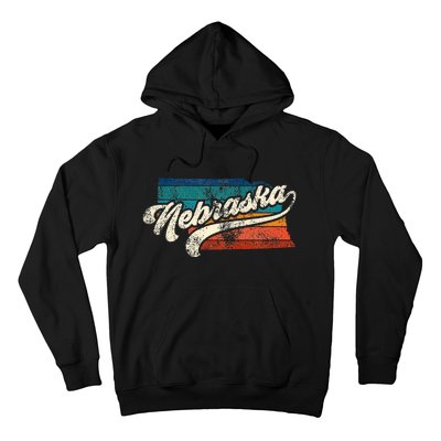 Sunset Vintage Retro Nebraska Home State Ne 70s 80s Style Hoodie