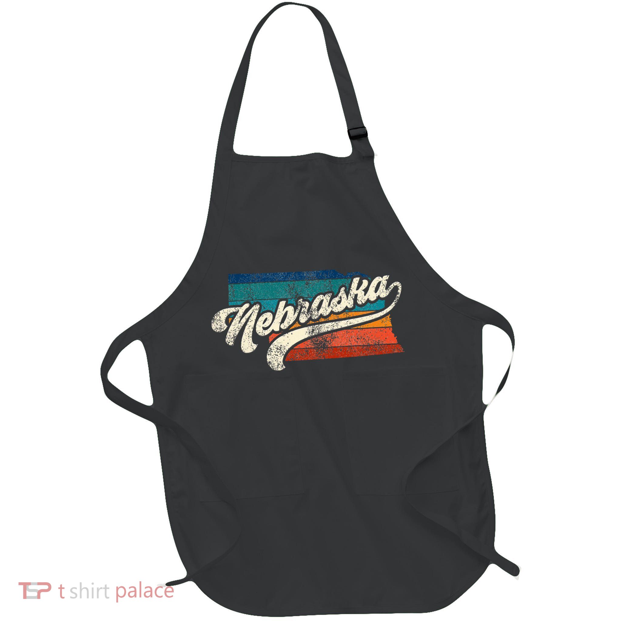 Sunset Vintage Retro Nebraska Home State Ne 70s 80s Style Apron