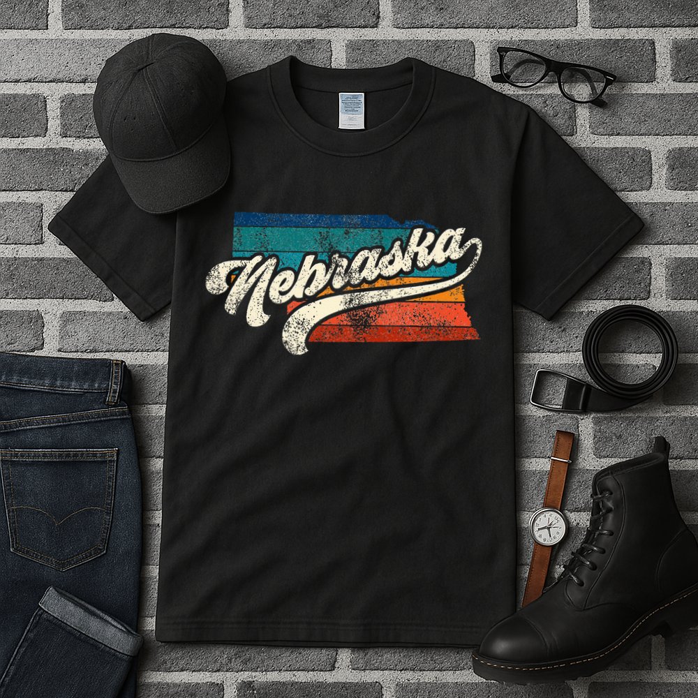Sunset Vintage Retro Nebraska Home State Ne 70s 80s Style Tall T-Shirt