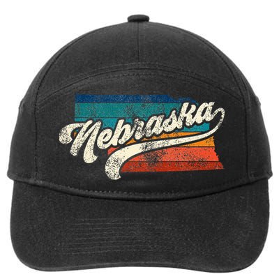 Sunset Vintage Retro Nebraska Home State Ne 70s 80s Style 7-Panel Snapback Hat