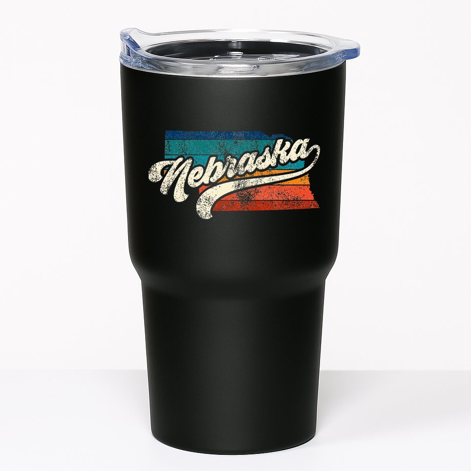 Sunset Vintage Retro Nebraska Home State Ne 70s 80s Style Tumbler