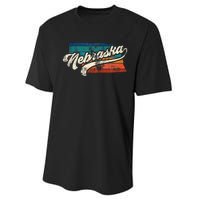 Sunset Vintage Retro Nebraska Home State Ne 70s 80s Style Performance Sprint T-Shirt