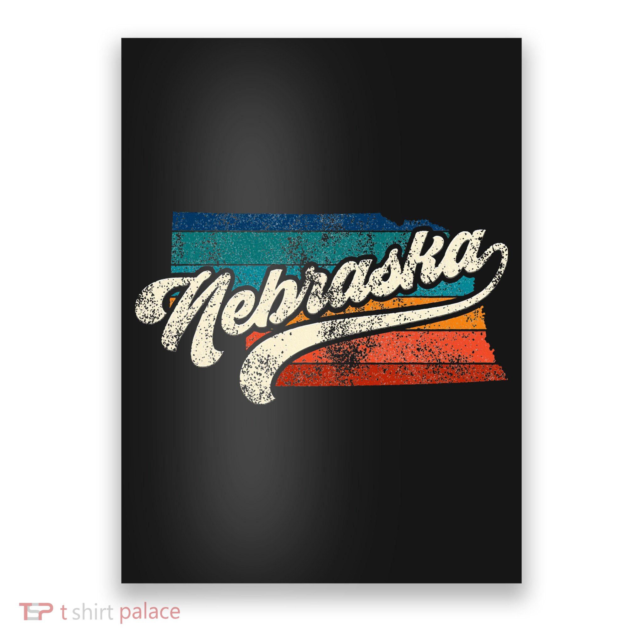 Sunset Vintage Retro Nebraska Home State Ne 70s 80s Style Poster