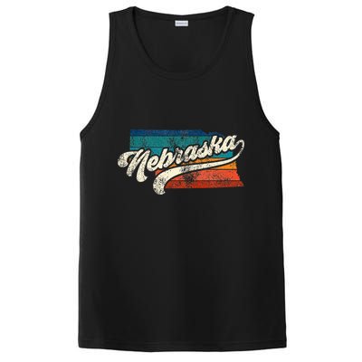 Sunset Vintage Retro Nebraska Home State Ne 70s 80s Style PosiCharge Competitor Tank
