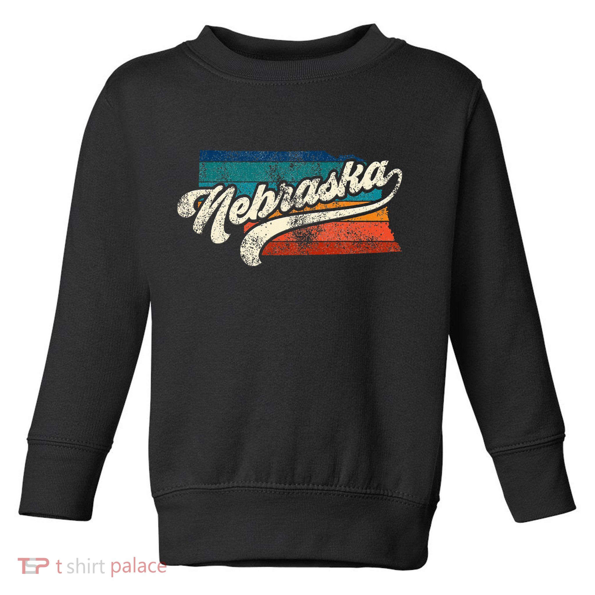 Sunset Vintage Retro Nebraska Home State Ne 70s 80s Style Toddler Sweatshirt
