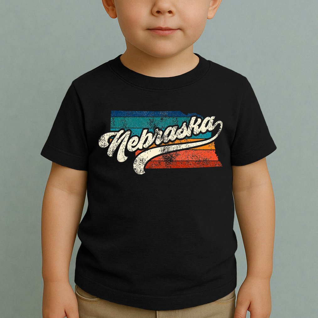 Sunset Vintage Retro Nebraska Home State Ne 70s 80s Style Toddler T-Shirt