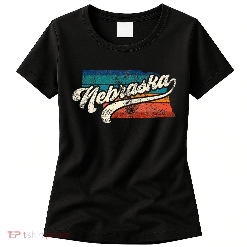 Sunset Vintage Retro Nebraska Home State Ne 70s 80s Style Womens T-Shirt