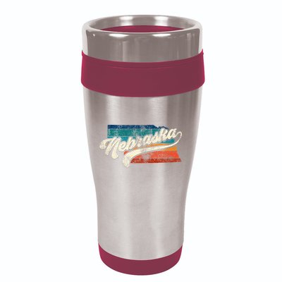 Sunset Vintage Retro Nebraska Home State Ne 70s 80s Style 16oz Travel Tumbler