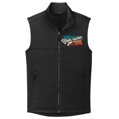 Sunset Vintage Retro Nebraska Home State Ne 70s 80s Style Collective Smooth Fleece Vest