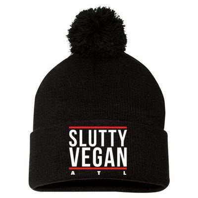 Slutty Vegan Run Slutty Pom Pom 12in Knit Beanie