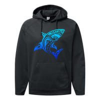 Shark Vintage Retro Throwback Vacation Performance Fleece Hoodie