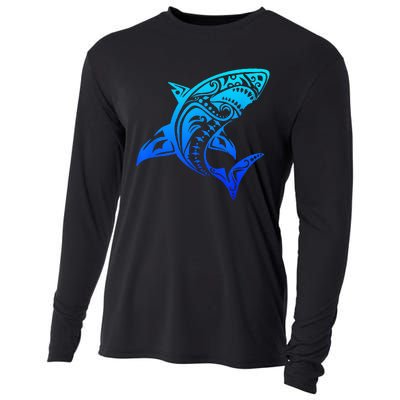 Shark Vintage Retro Throwback Vacation Cooling Performance Long Sleeve Crew