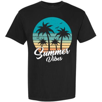 Summer Vibes Retro Sunset Vintage Palm Tree Garment-Dyed Heavyweight T-Shirt