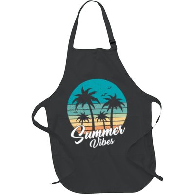 Summer Vibes Retro Sunset Vintage Palm Tree Apron