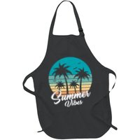 Summer Vibes Retro Sunset Vintage Palm Tree Apron