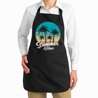 Summer Vibes Retro Sunset Vintage Palm Tree Apron