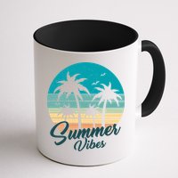 Summer Vibes Retro Sunset Vintage Palm Tree Mug