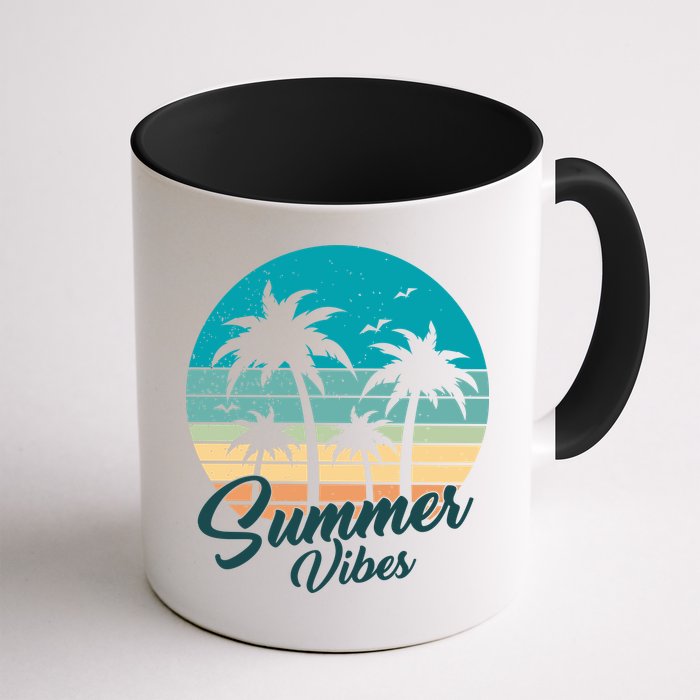 Summer Vibes Retro Sunset Vintage Palm Tree Mug