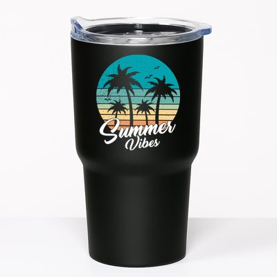 Summer Vibes Retro Sunset Vintage Palm Tree Tumbler