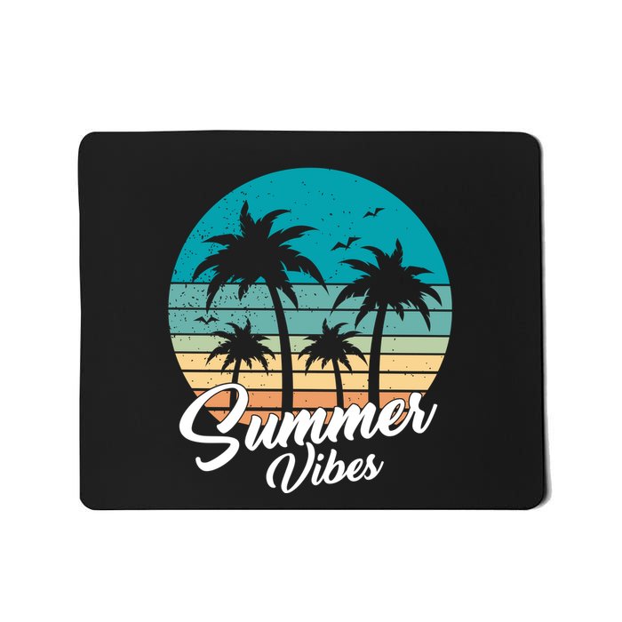 Summer Vibes Retro Sunset Vintage Palm Tree Mousepad