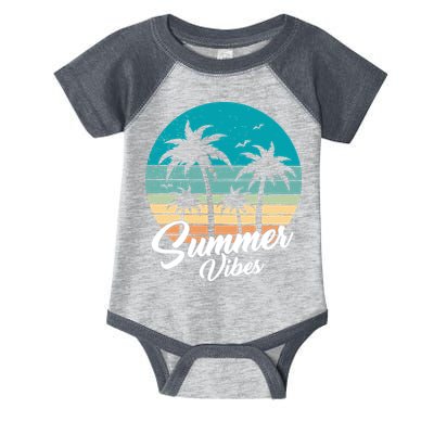 Summer Vibes Retro Sunset Vintage Palm Tree Infant Baby Jersey Bodysuit
