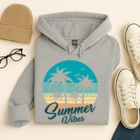 Summer Vibes Retro Sunset Vintage Palm Tree Hoodie