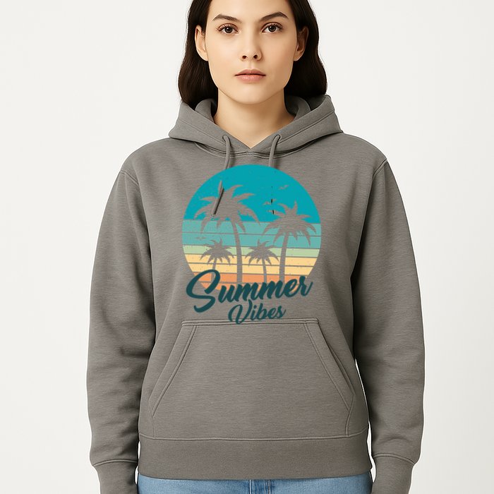 Summer Vibes Retro Sunset Vintage Palm Tree Hoodie