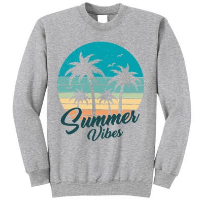 Summer Vibes Retro Sunset Vintage Palm Tree Sweatshirt
